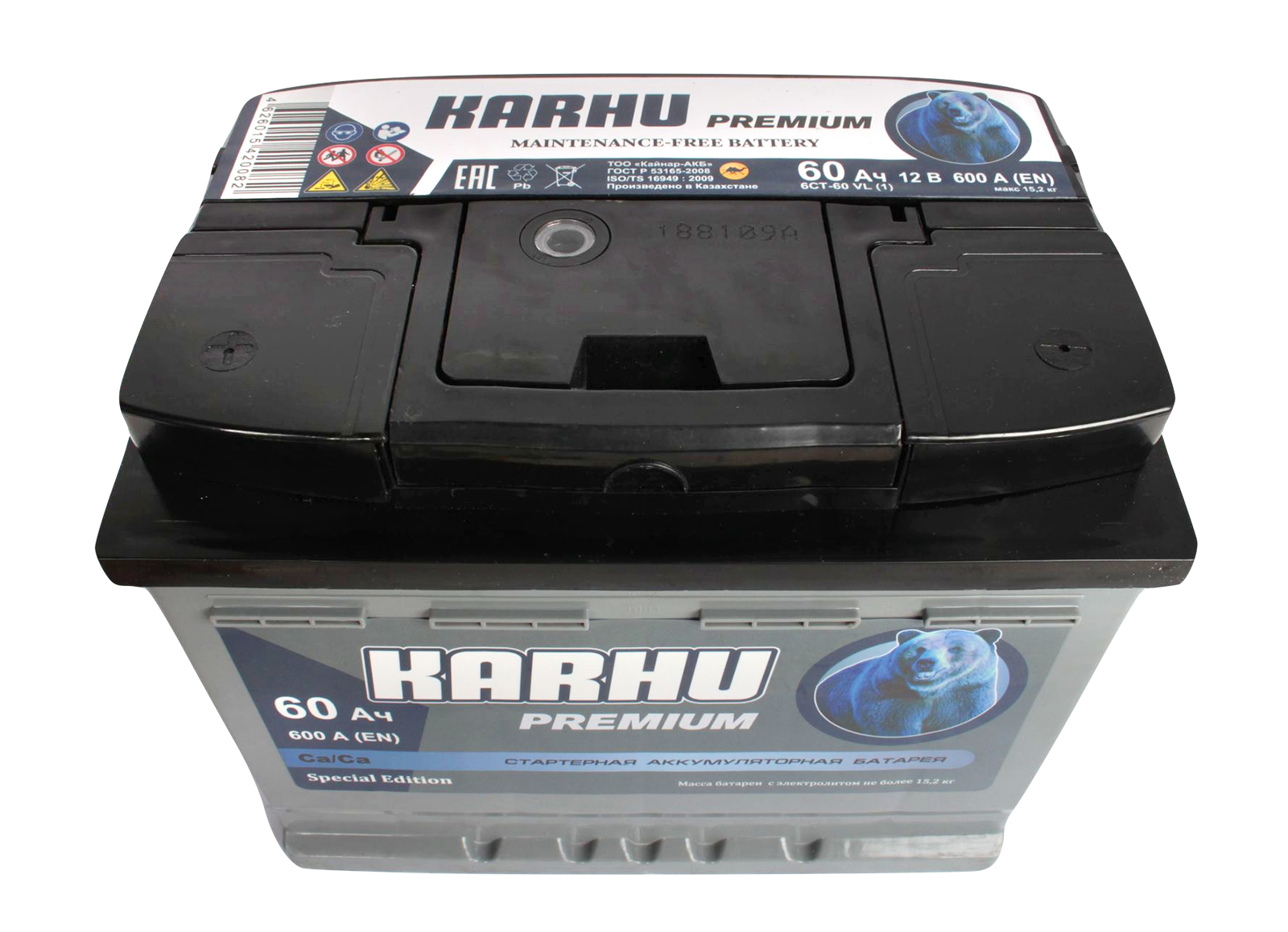 Аккумуляторная батарея KARHU Premium 6СТ60 фотография №2