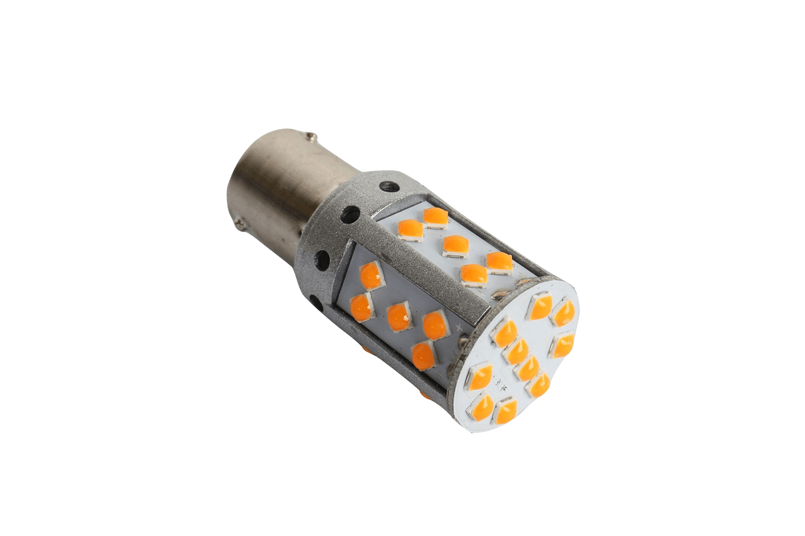 Лампа 12V P21W диодная желтая со смещенным цоколем 35 SMD 1 штука фотография №3