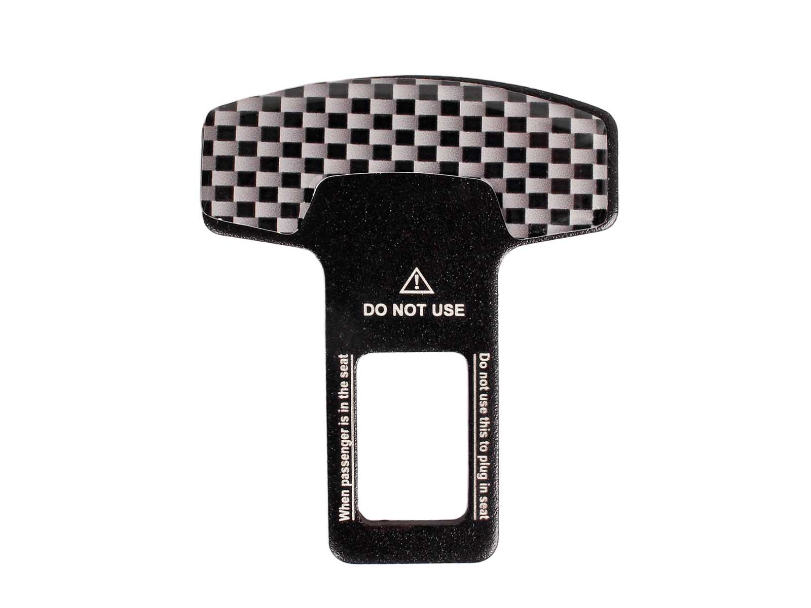 Заглушка ремня безопасности металлическая КАРБОН 1 штука фотография №1