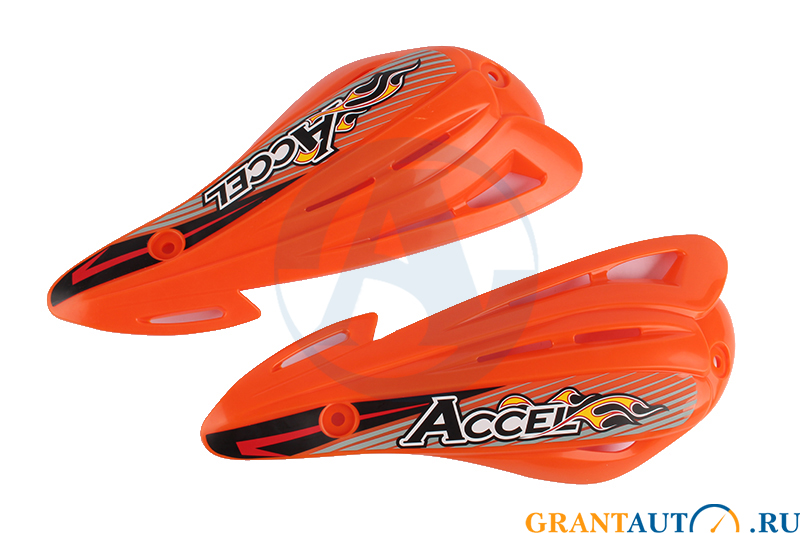 Лопухи защиты на руль мотоцикла оранжевый Accel SD-10 фотография №1