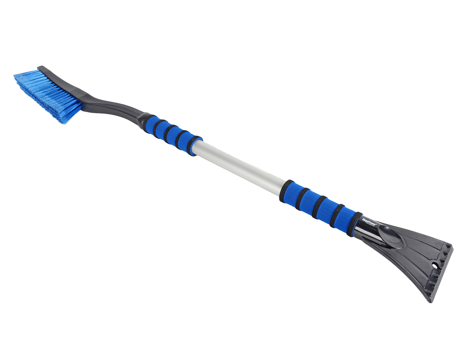 Щетка MegaPower BLUE для снега со скребком и мягкой ручкой 88см фотография №3