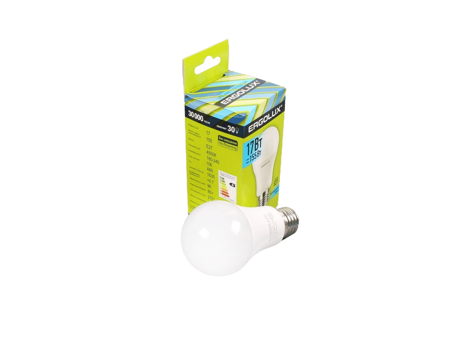 Лампа светодиодная Ergolux LED-A60-17W-E27-4K ЛОН фотография №4