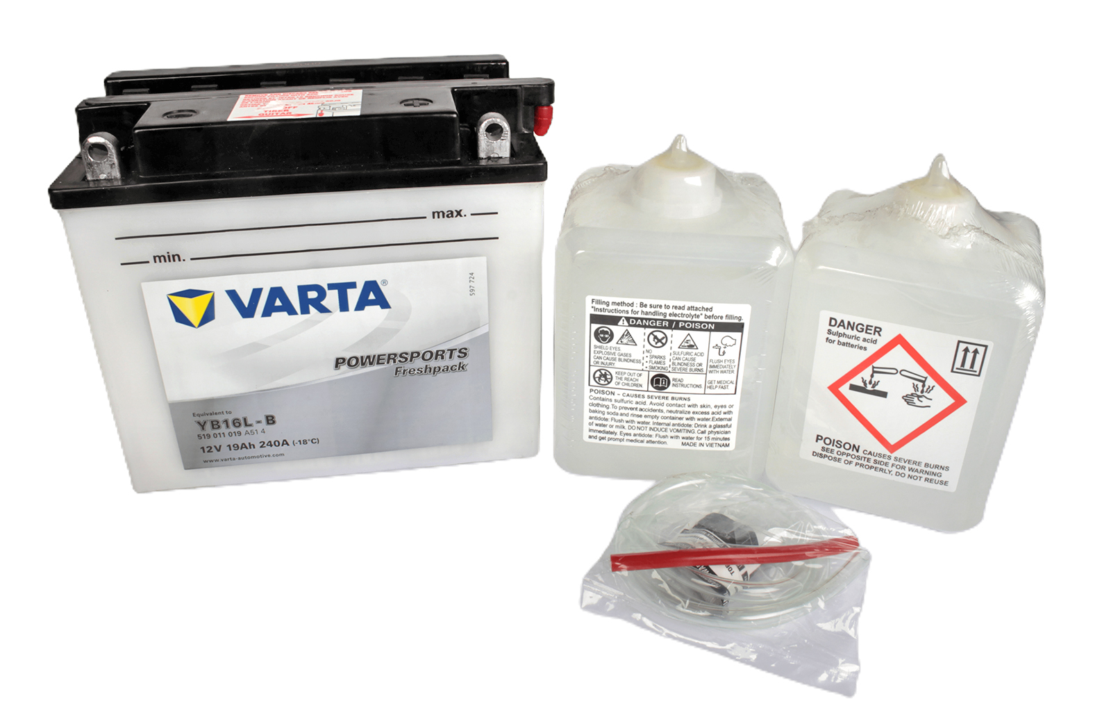 Аккумуляторная батарея VARTA белая YB16L-B 6СТ19 519 011 019 фотография №1