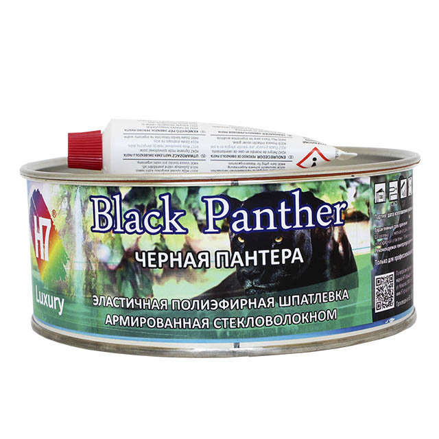 Шпатлевка эластичная полиэфирная Black Panther армированная стекловолокном 0,5л-885гр. H7 фотография №1
