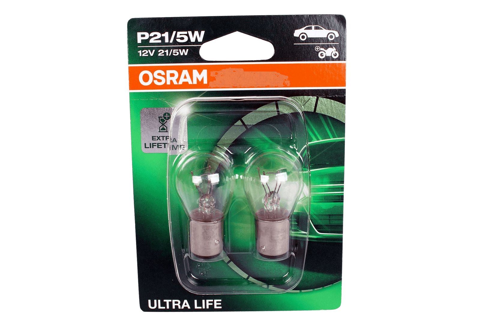 Лампа 12V P21/5W OSRAM ULTRA LIFE 2 штуки комплект блистер O-7528ULT 2бл фотография №1