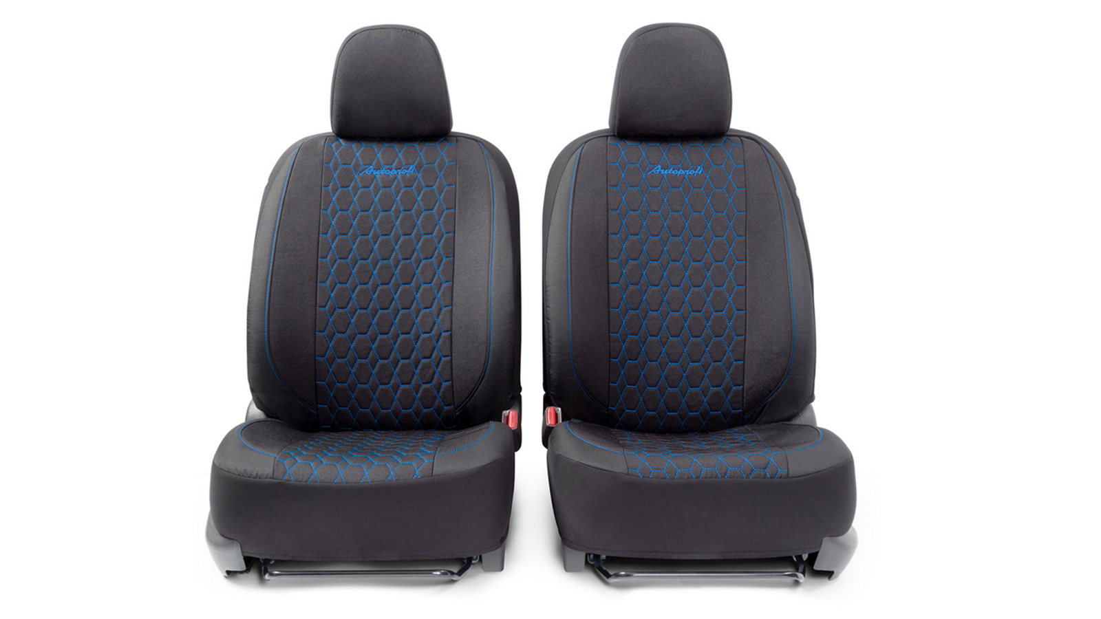 Чехлы на сиденье VERONA VER-1505 BLACK/BLUE лён мелкого плетения  AIRBAG AUTOPROFI фотография №2