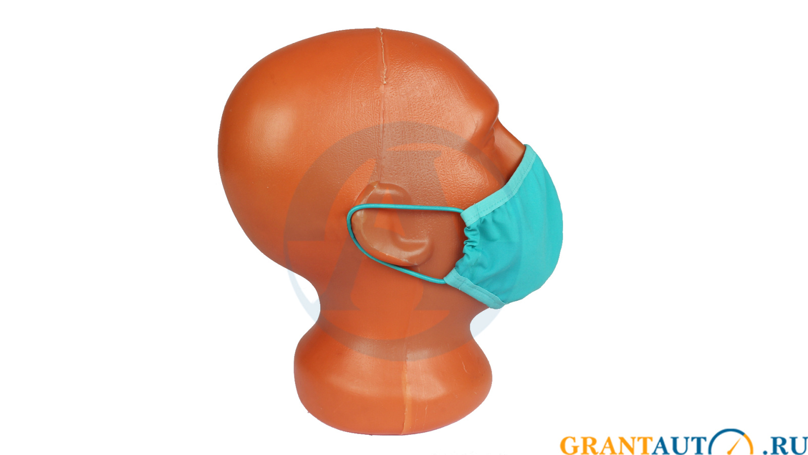 Защитная тканевая маска многоразовая хлопок зеленая 1шт фотография №3