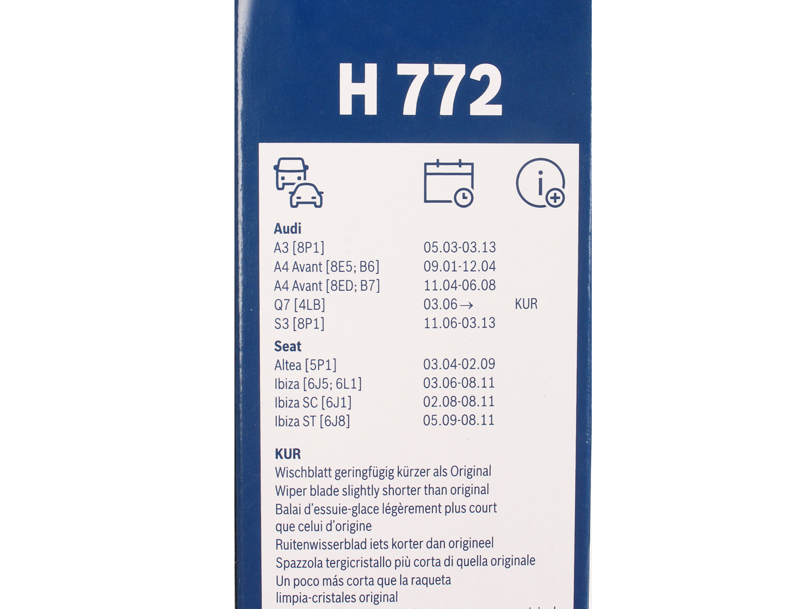 Щетка стеклоочистителя BOSCH 3397004772 H772 задняя фотография №4