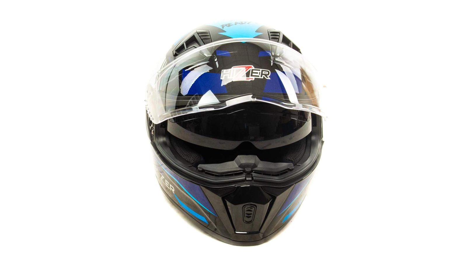 Шлем мото интеграл HIZER J5320 №1 black/blue размер L фотография №3