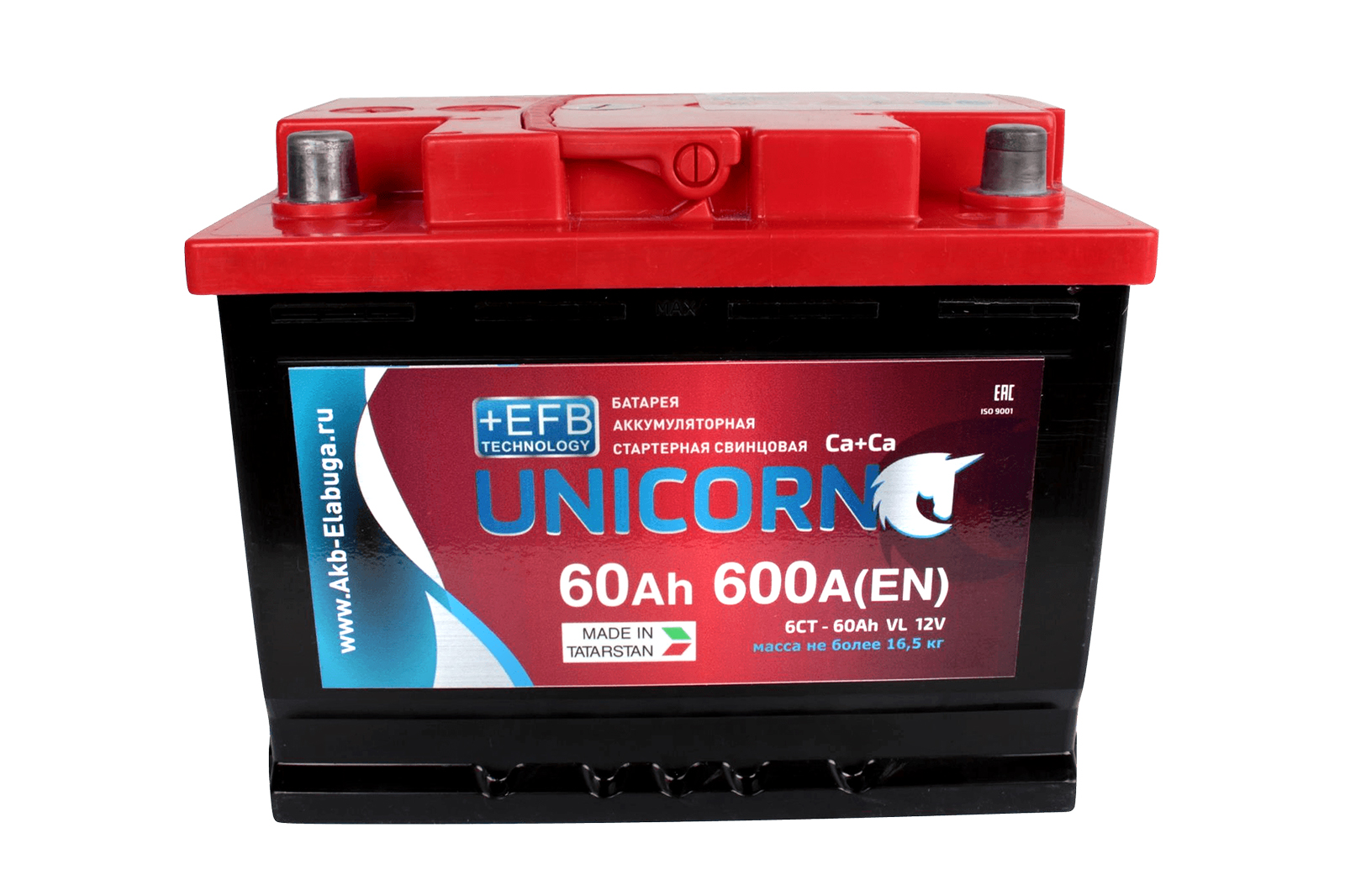 Аккумуляторная батарея UNICORN Red EFB 6СТ60 фотография №1