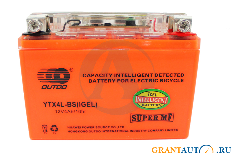Мотоаккумулятор Outdo YTX4L-BS IGEL 4Ач.114х70х86мм фотография №1