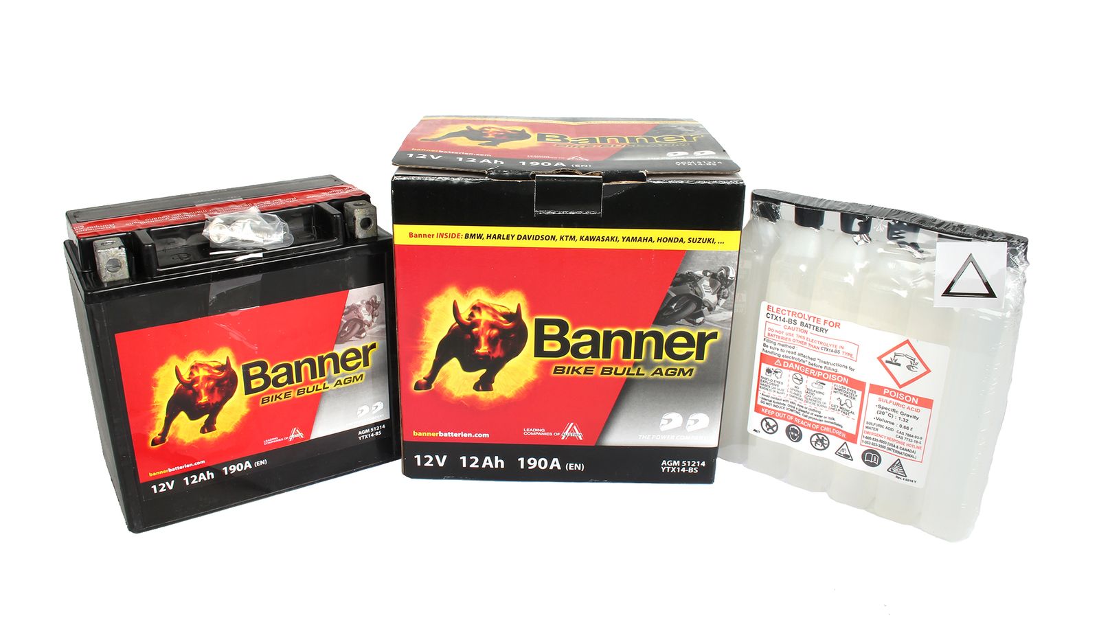 Аккумуляторная батарея BANNER Bike Bull YTX14-BS 512 014 010 фотография №1