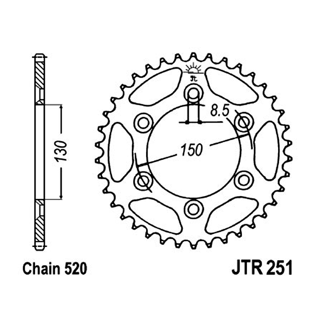Звезда ведомая JTR251.50 фотография №1