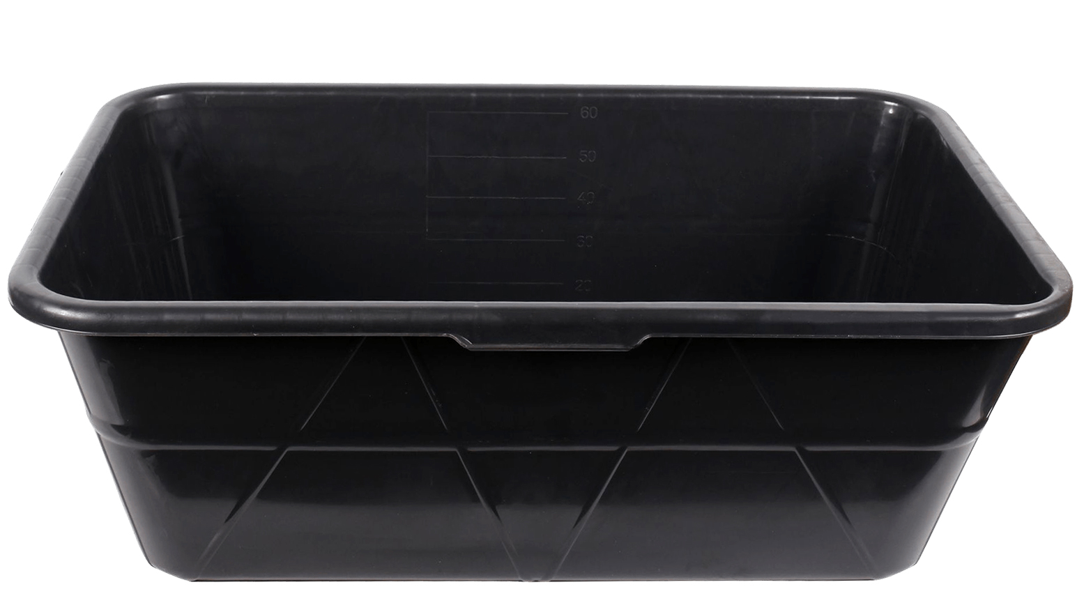 Таз строительный 60л пластик черный прямоугольный фотография №1