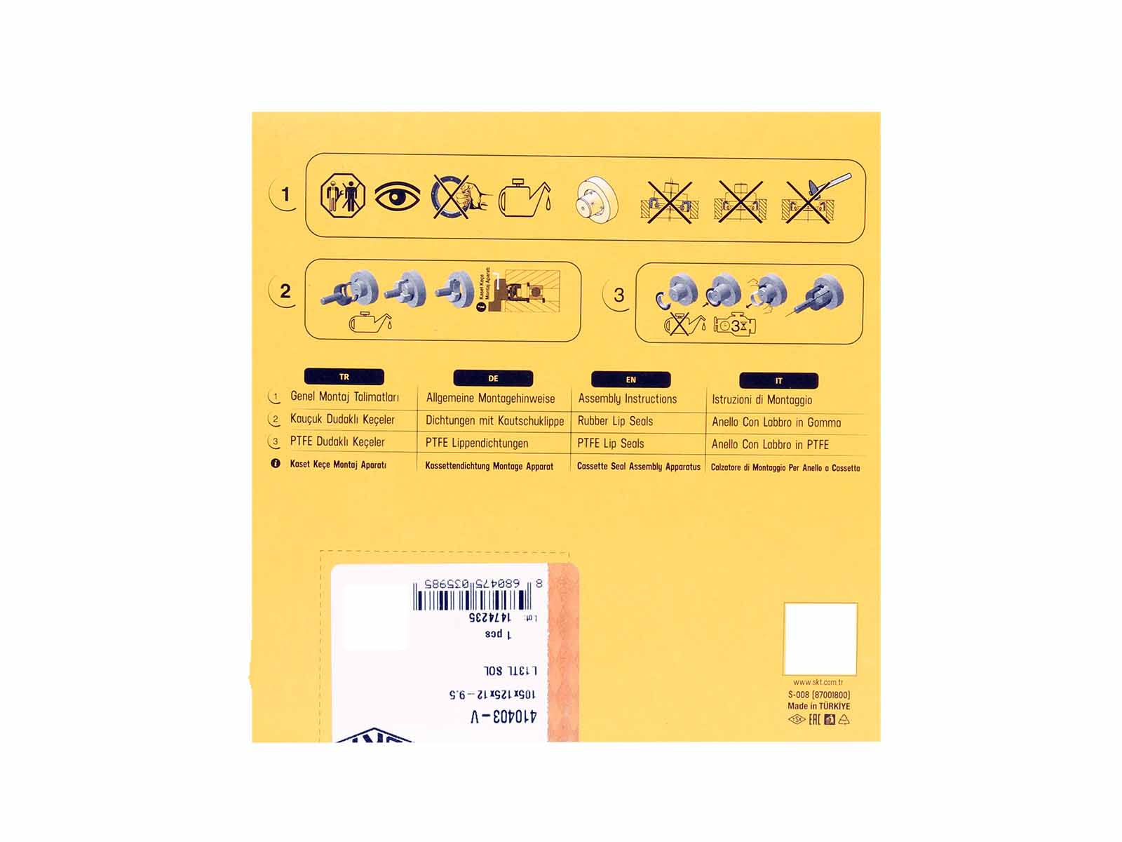 Сальник КАМАЗ хвостовика КПП ZF 9S 105х125х12/9.5 SKT фотография №6