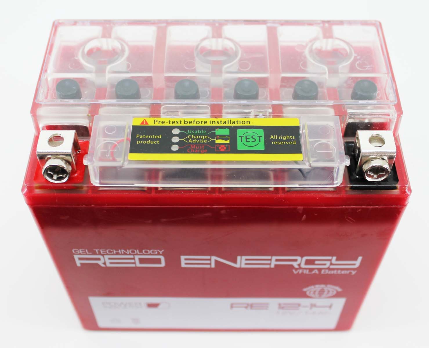 Аккумулятор мотоциклетный Red Energy RE 1214 (YTX14-BS, YTX14H-BS, YTX16-BS, YB16B-A) фотография №2