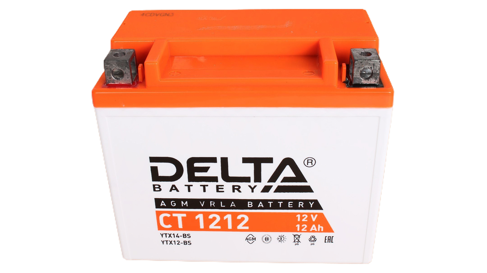 Аккумуляторная батарея DELTA СТ 1212 YTX14-BS 6СТ12 б.кл. фотография №1