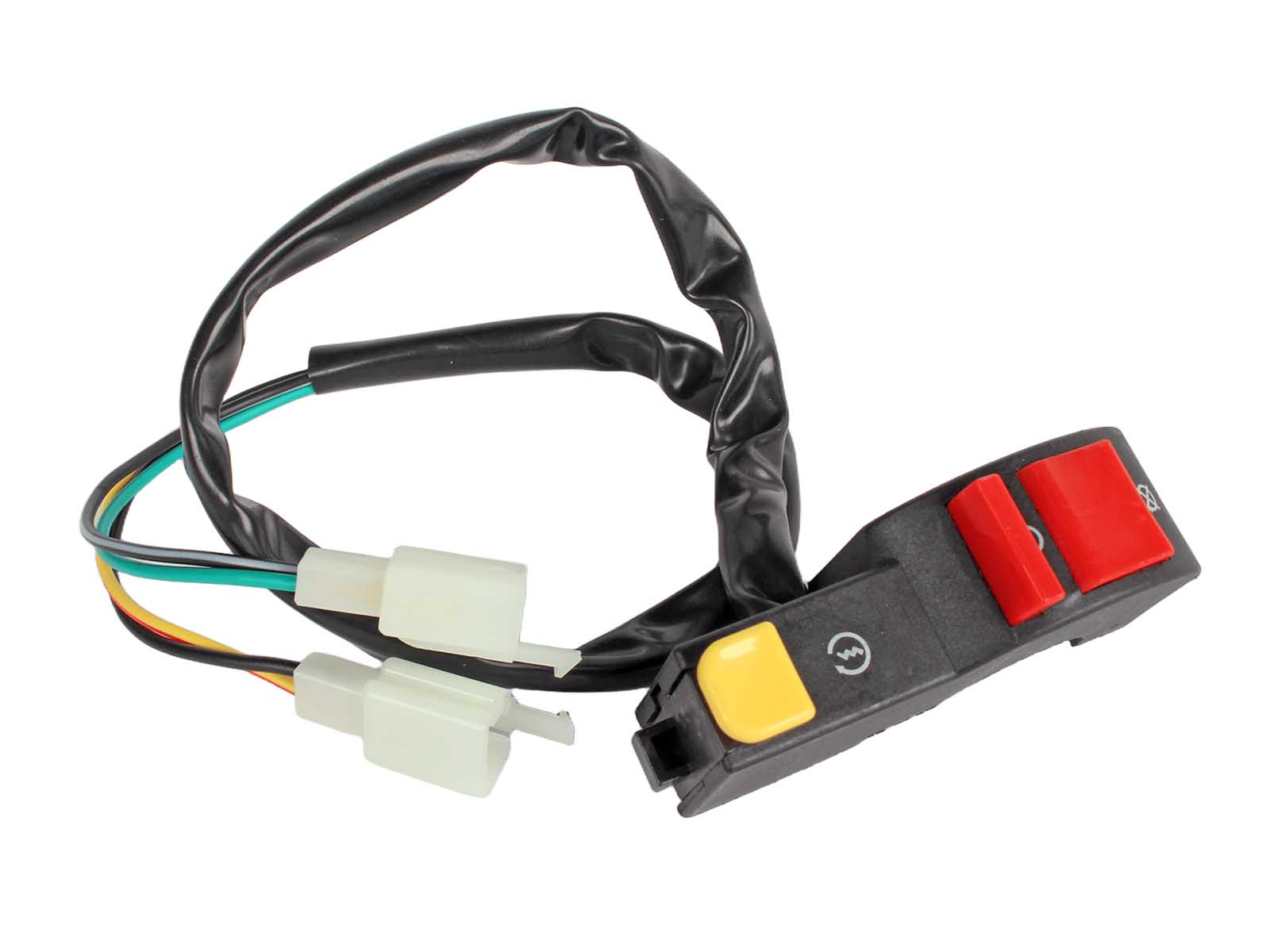 Переключатель руля питбайк кнопка стоп двигатель и стартер (правый) фотография №1