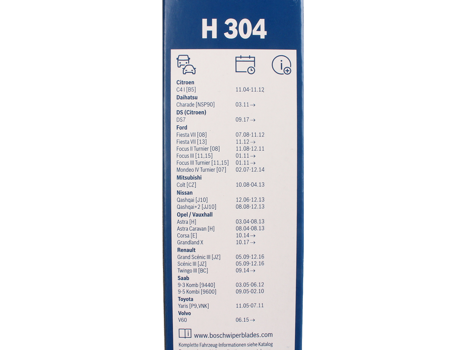 Щетка стеклоочистителя BOSCH H304 задняя фотография №4