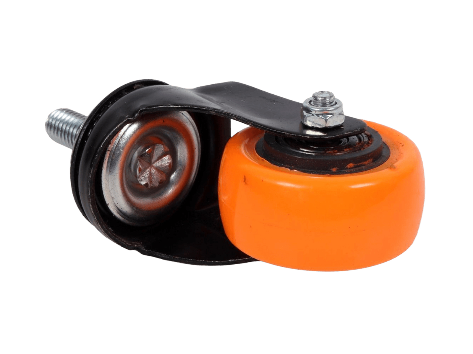 Колесо оранжевая резина 50мм с болтом фотография №3