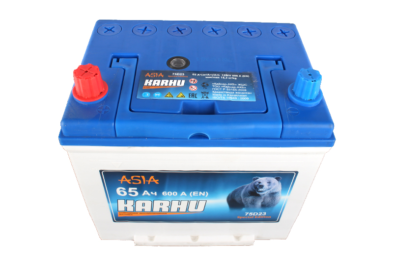Аккумуляторная батарея KARHU 75D23R 6СТ65 азия фотография №2