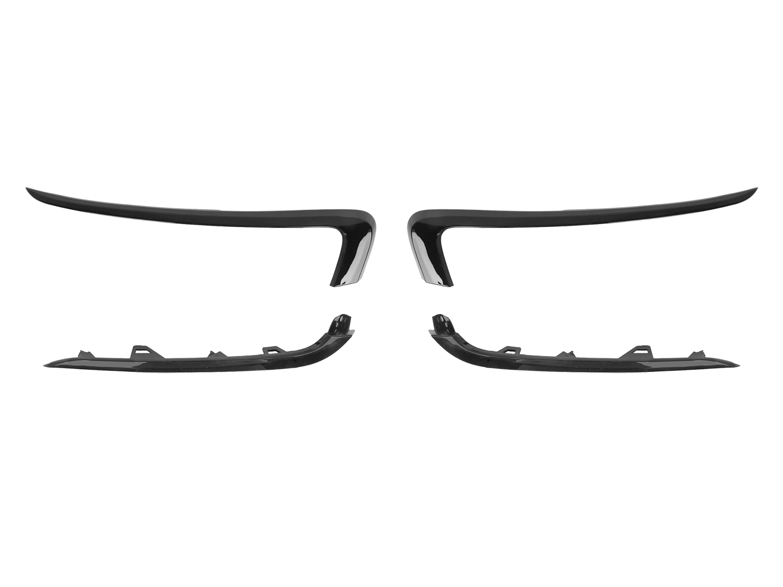 Молдинг ВАЗ-2190 FL переднего бампера черный глянец комплект фотография №1