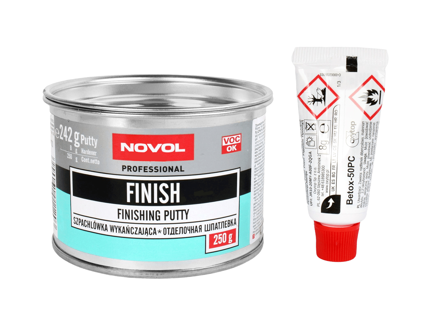 Шпатлевка NOVOL FINISH доводочная 0.25кг фотография №1