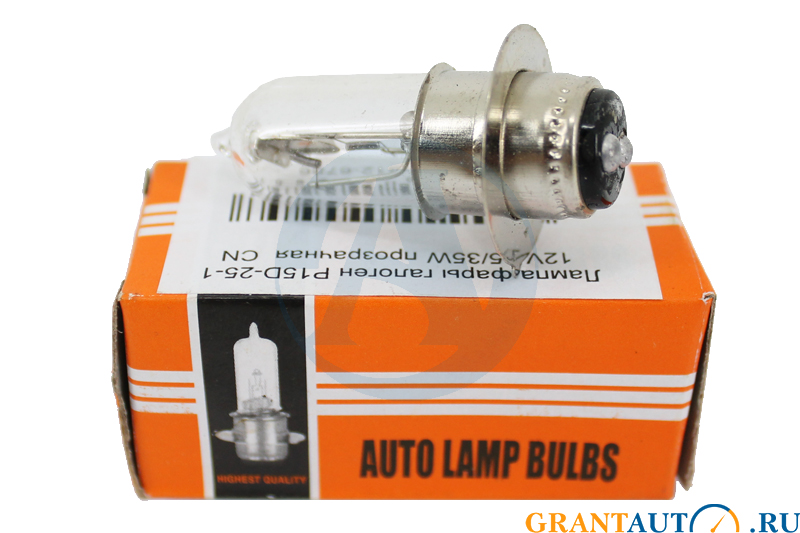 Лампа фары P15D-25-1 12V 35/35W прозрачная 312-6786 фотография №1