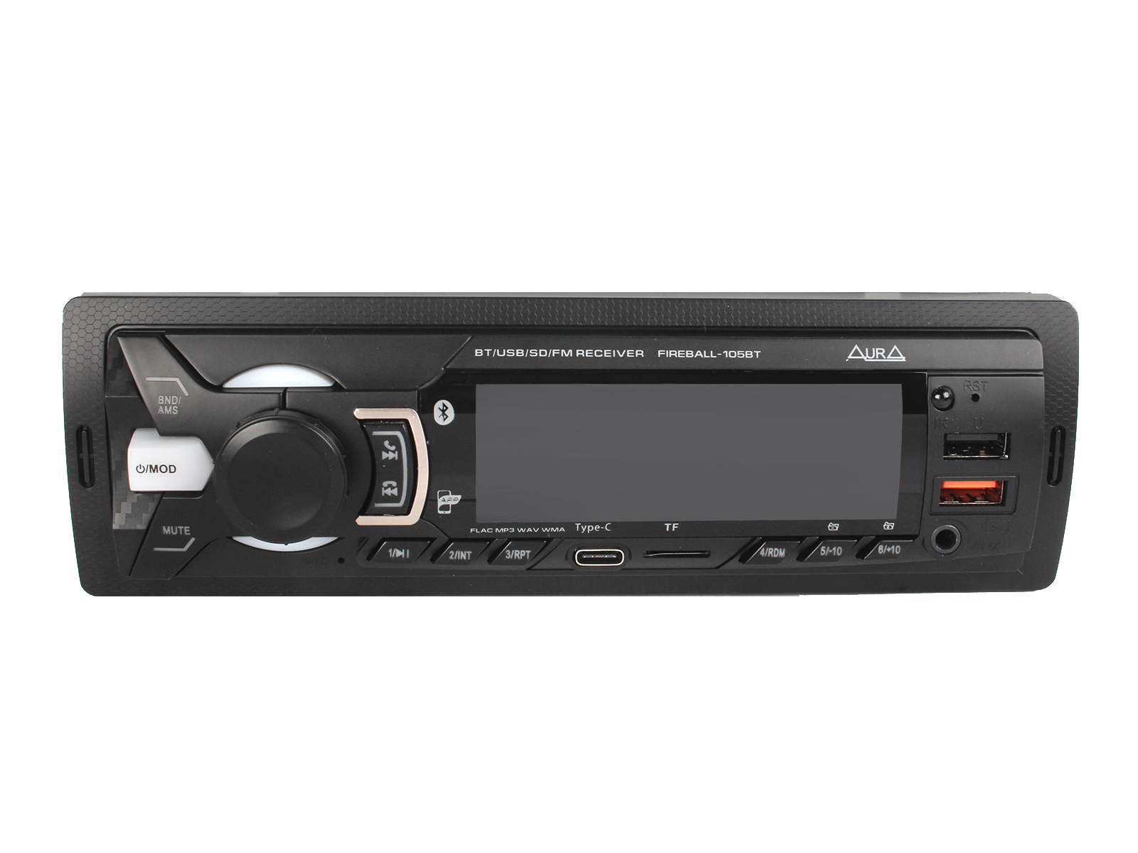 Магнитола автомобильная AURA FIREBALL-105BT 1DIN фотография №1