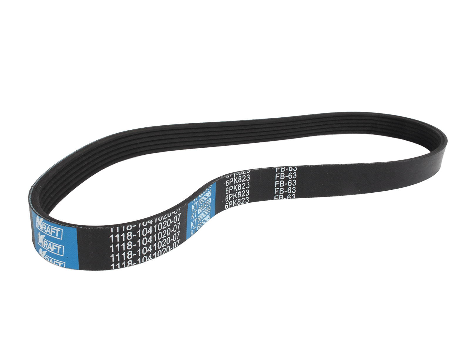 Ремень 823 генератора ВАЗ-2190 KRAFT 1118-1041020-07 фотография №3